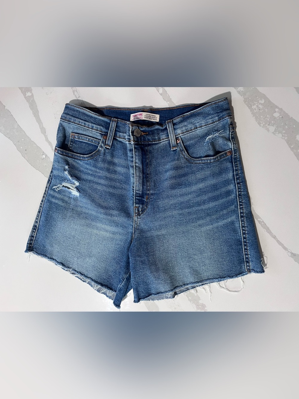 Levi’s Women's Blue Denim High-Rise Cutoff Shorts